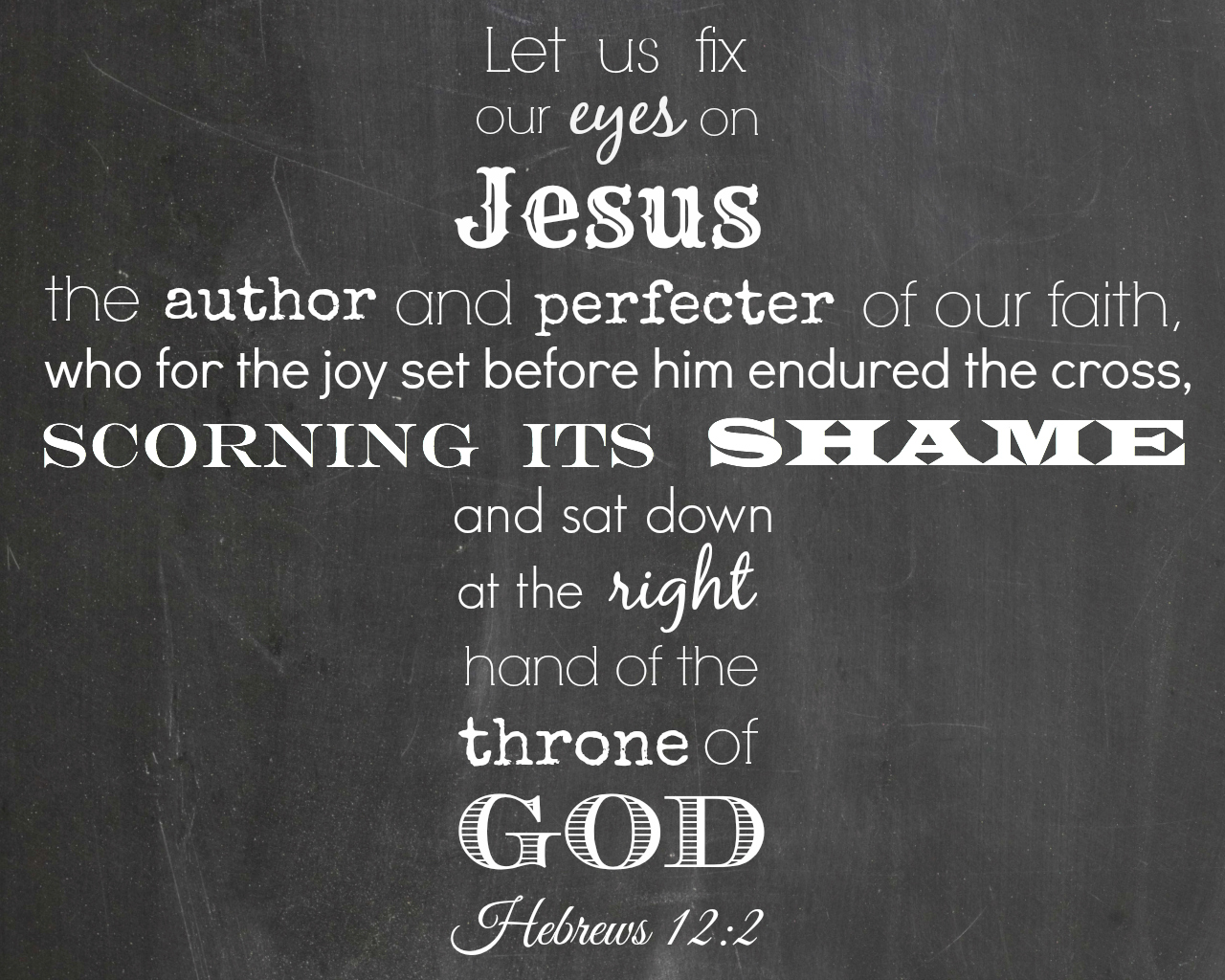 Verse of the Day - Hebrews 12:2 KJV - Highland Park Baptist Church